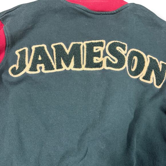 Jameson Whiskey Varsity Snap Button Jacket Cotton Green Red Maroon Men’s Small - Picture 3 of 8